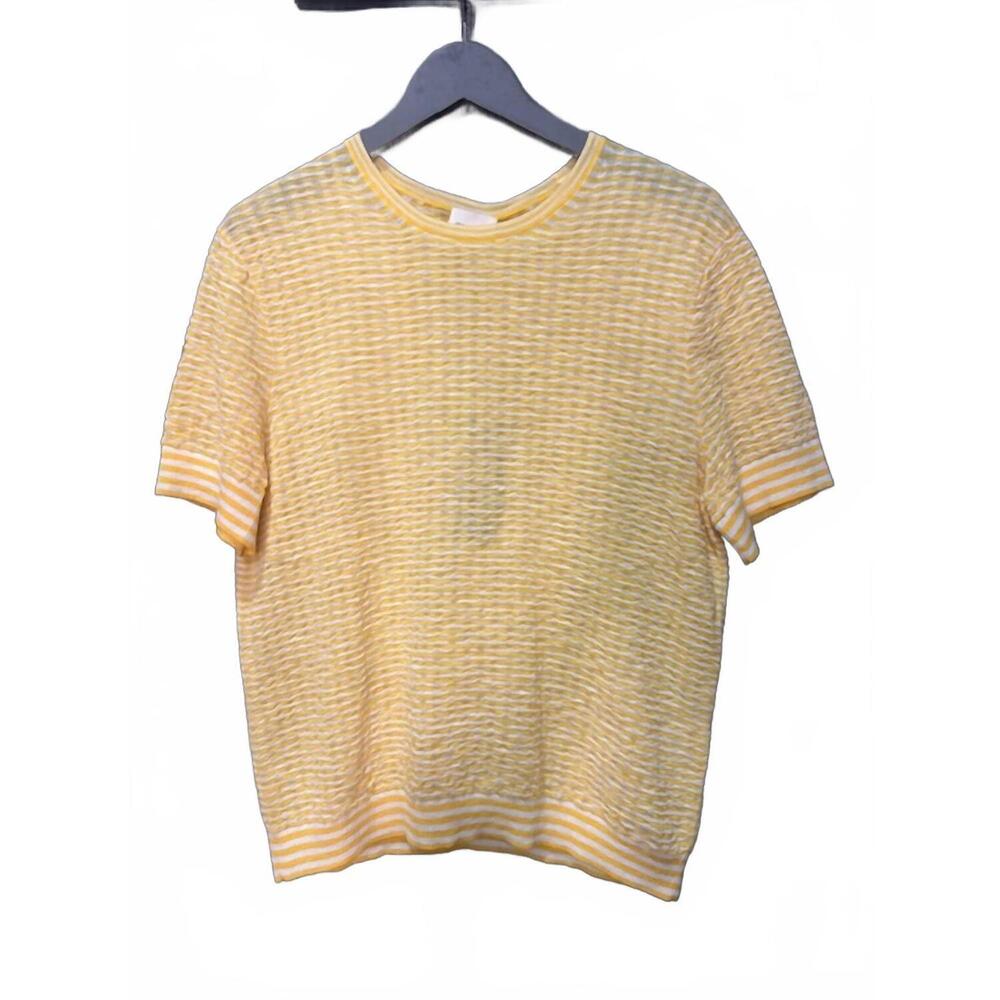 NEW CLOSED women's crew striped top in mango